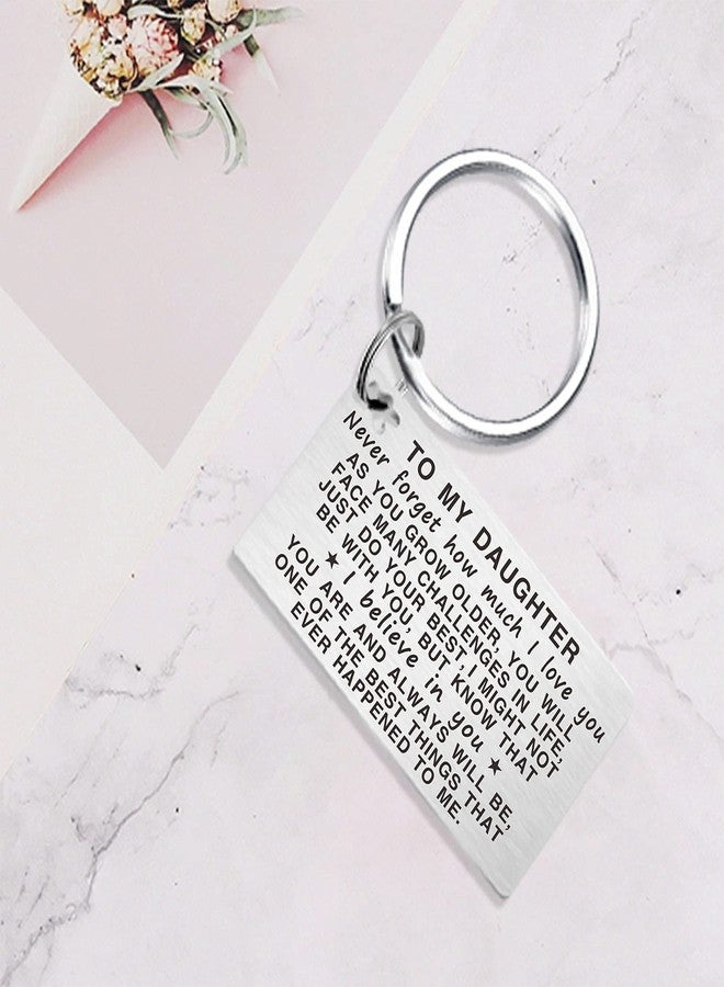 TANWIH Gifts for Daughter - Metal Engraved Daughter Keychain - Daughters Birthday Graduation Keychain Gifts from Mom Dad - Image 2